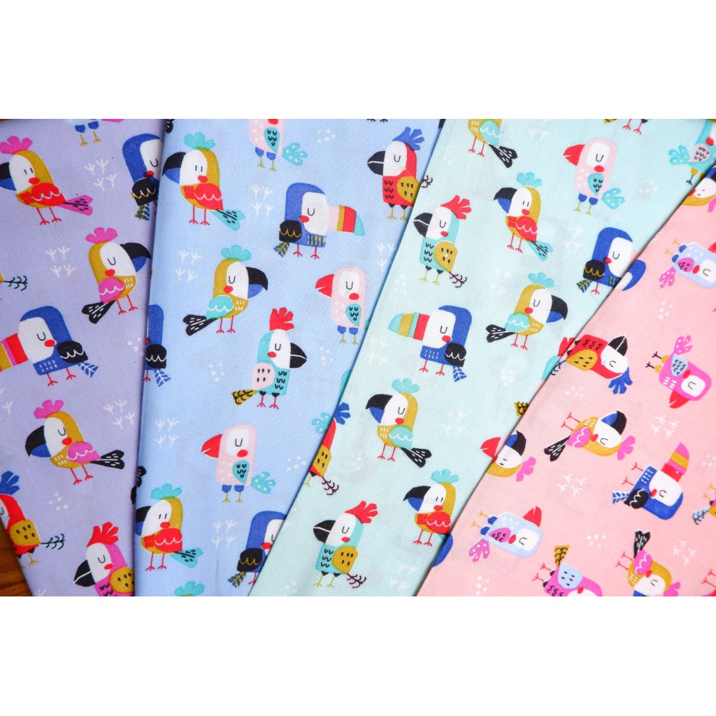 KAIN ECERAN/KAIN RAYON MOTIF ANAK/RAYON VISCOSE - MOTIF ANAK BURUNG KAKAKTUA