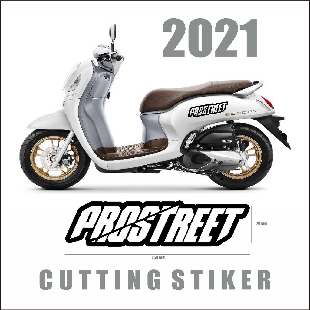 STIKER CUTTING MOTOR HONDA SCOOPY PROSTREET VARIAN WARNA HITAM