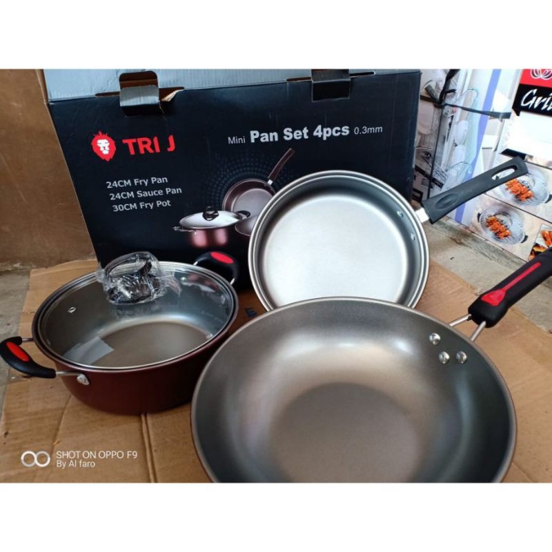 Panci Cookware Set Tri J isi 4 Pcs/ Panci Set