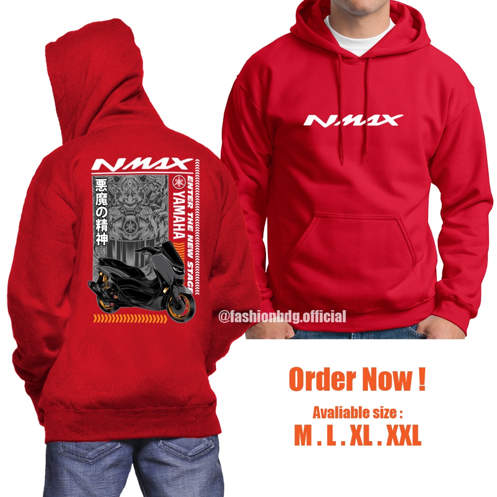 JAKET MOTOR NMAX HOODIE SWEATER YAMAHA NMAX DEMON BAHAN TEBAL