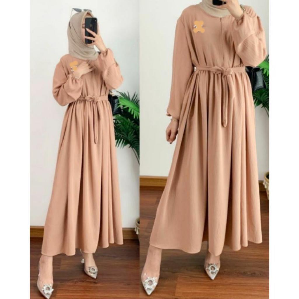 Midi dress/ midi dress crinkel/ midi dress jumbo/ midi dress muslim / Dress muslimah / midi dress ld 120cm / dress jumbo/ midi dress/ homedress wanita / crinkle jumbo