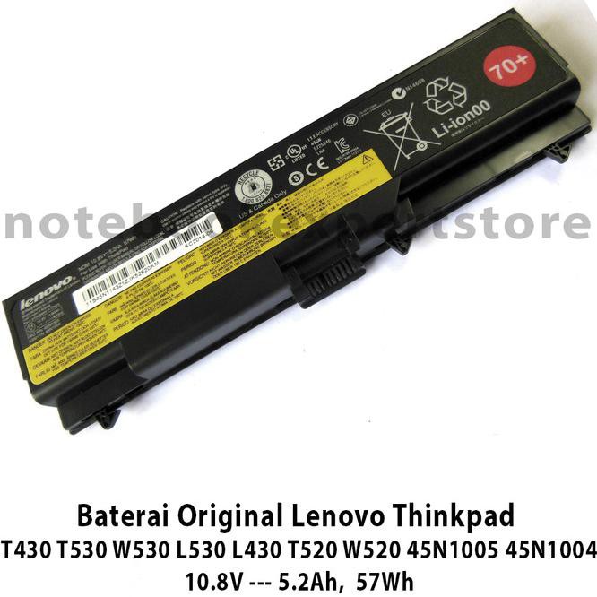 YJ7I BATERAI ORIGINAL LENOVO THINKPAD T430 T530 W530 L530 L430 T520 W520 VTJQ