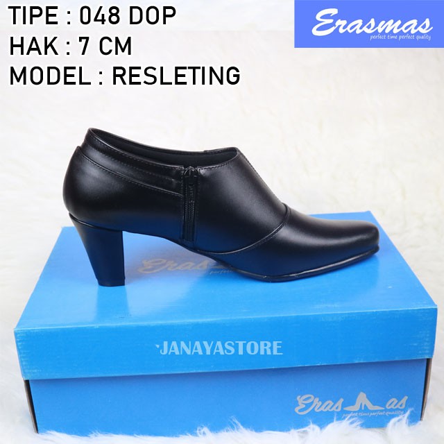 Sepatu PDL Sus 048 Erasmas Resleting ANGKLE BOOT Polwan Kowad DISHUB POL PP HAK 7CM ANKLE BOOT