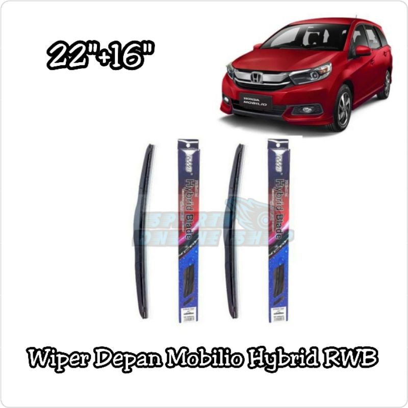 Wiper Depan Mobilio 22&quot;+16&quot; Hybrid Merk Rwb