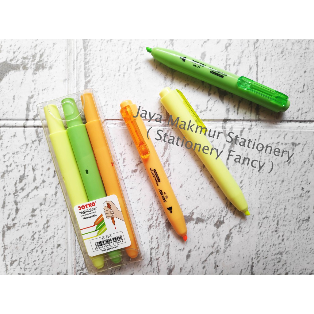 Highlighter/ Penanda Warna Cetek Joyko HL-71-13 (Set 3 warna)