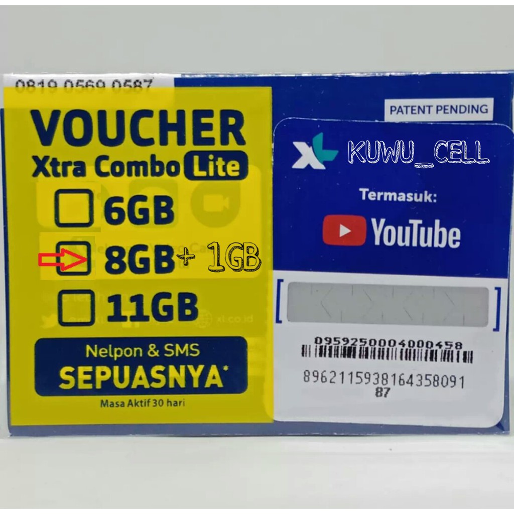 XL Xtra Combo Lite Hybrid  6GB/8GB/11GB 30Hari (+Xtra Unlimited Turbo)