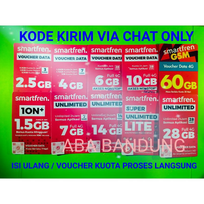 SMARTFREN VOUCHER DATA KUOTA UNLIMITED LITE NONSTOP 6 10 ...