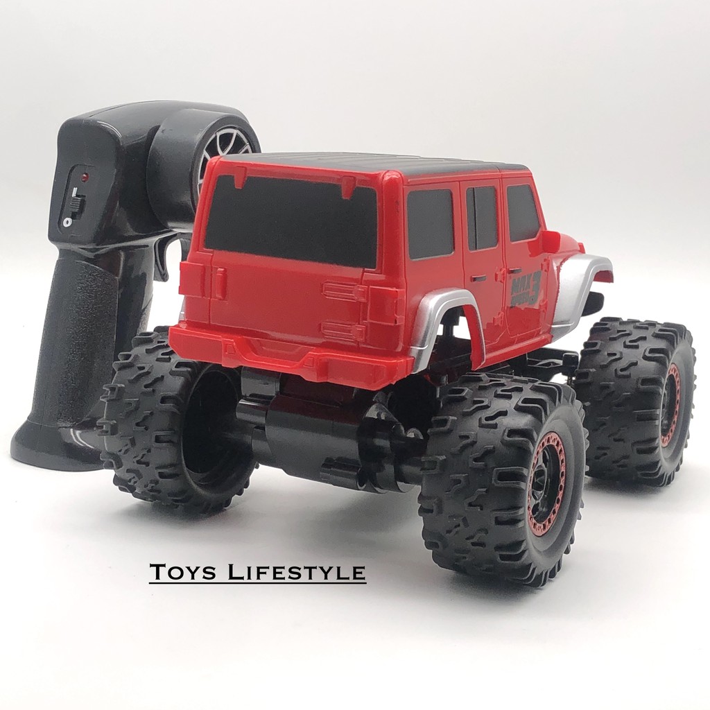 Mainan Mobil Remote Control RC Rock Crawler Jeep Rubicon 1:20 (Merah)