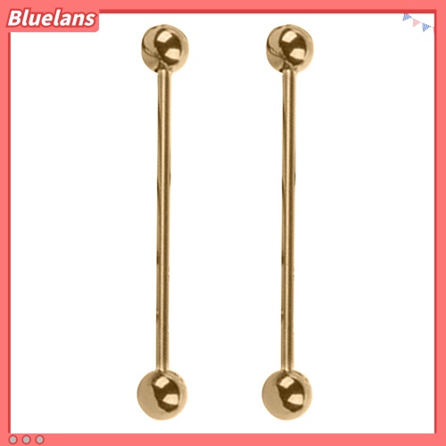 Bluelans 1Pair Unisex Punk Stainless Steel Barbell Long Tongue Rings Studs Body Piercing