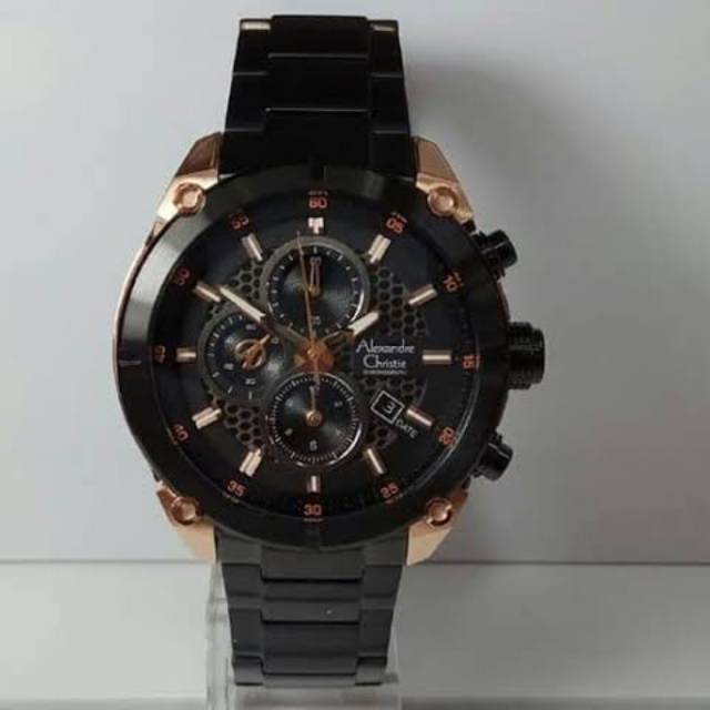 Jam Tangan Pria Rantai Alexandre Christie Seri 6490 Mc Original Rosegold Chrono Stainles Harga Murah Indonesia