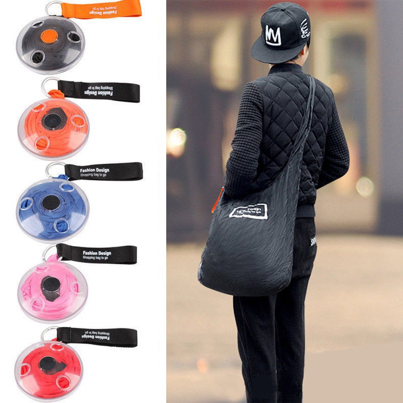 TAS SELEMPANG BELANJA UNIK ROLL UP SHOPPING BAG UNISEX  MODIS MODERN TERBARU ORIGINAL IMPORT VA13