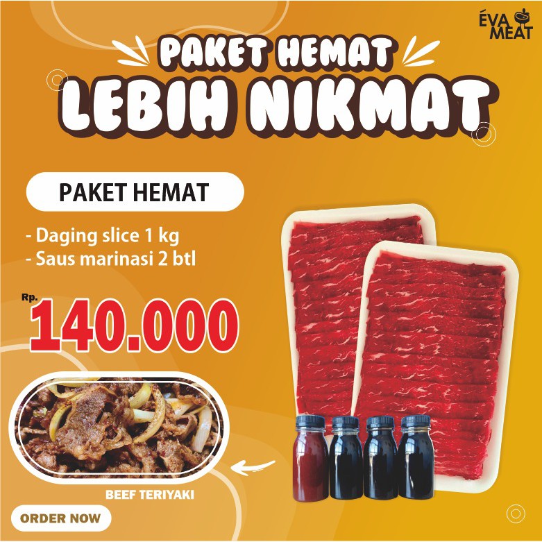 

Paket beef slice 1 kg + bumbu / paket hemat BBQ / Paket daging slice + bumbu / paket hemat BBQ