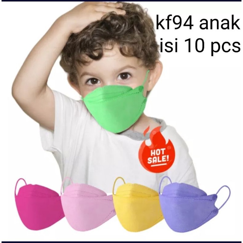 masker kf94 anak 3d polos 10 pcs / masker evo 4ply anak 10 pcs / masker kf94 anak motif isib10pcs