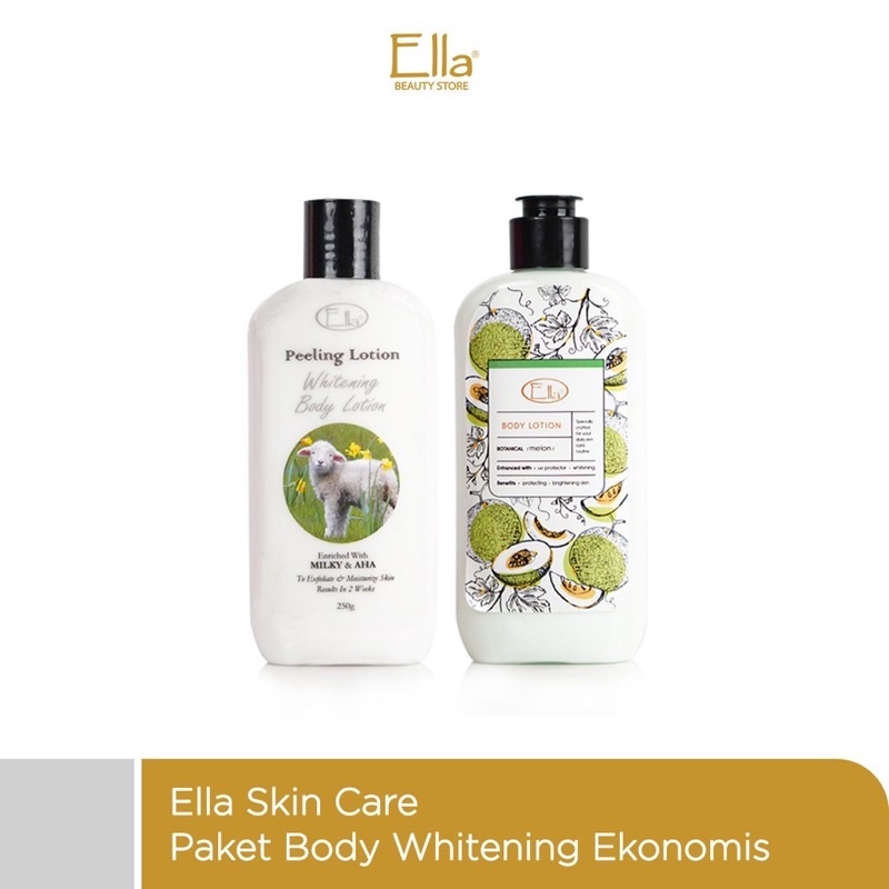 ELLA SKINCARE Paket Hemat Handbody Whitening Pagi Malam
