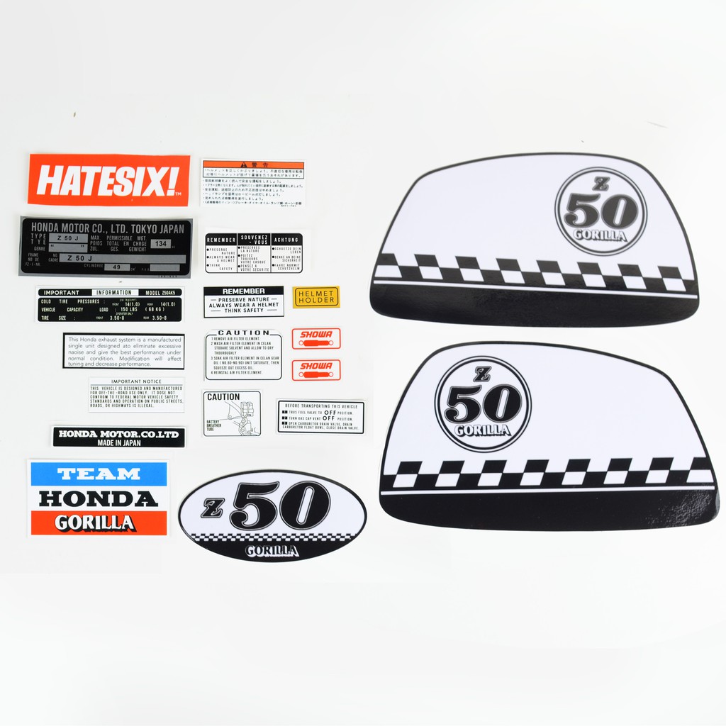 Sticker Decal Tempelan Honda Gorila Z50