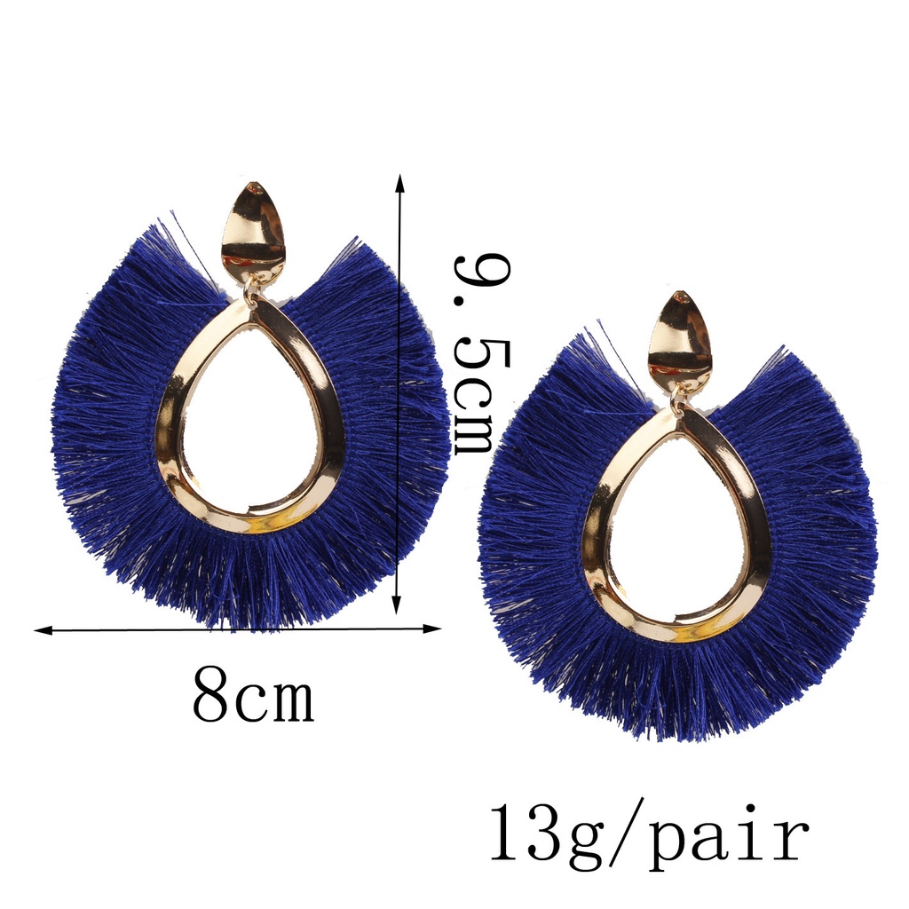 Eropa dan Amerika terkenal berlebihan alloy kipas rumbai anting-anting fashion wanita retro khusus b