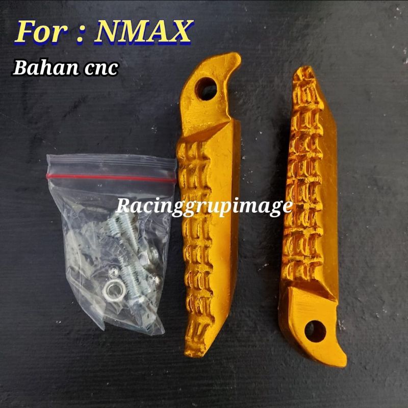 Foot step pijakan kaki Nmax Aerox Lexi bahan cnc Gold