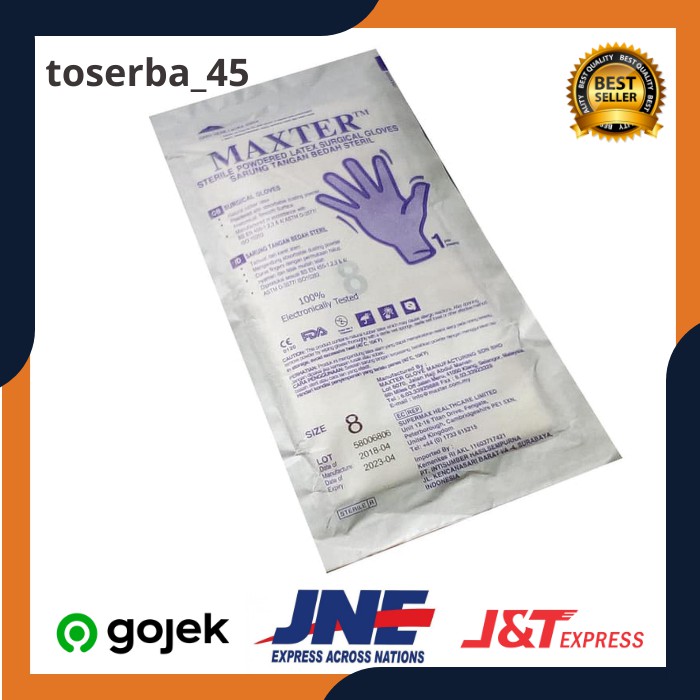 Sarung Tangan Medis Steril Sterile Maxter Obgyn Sensi Panjang Handscoon Perlengkapan Medis1 Box MB13