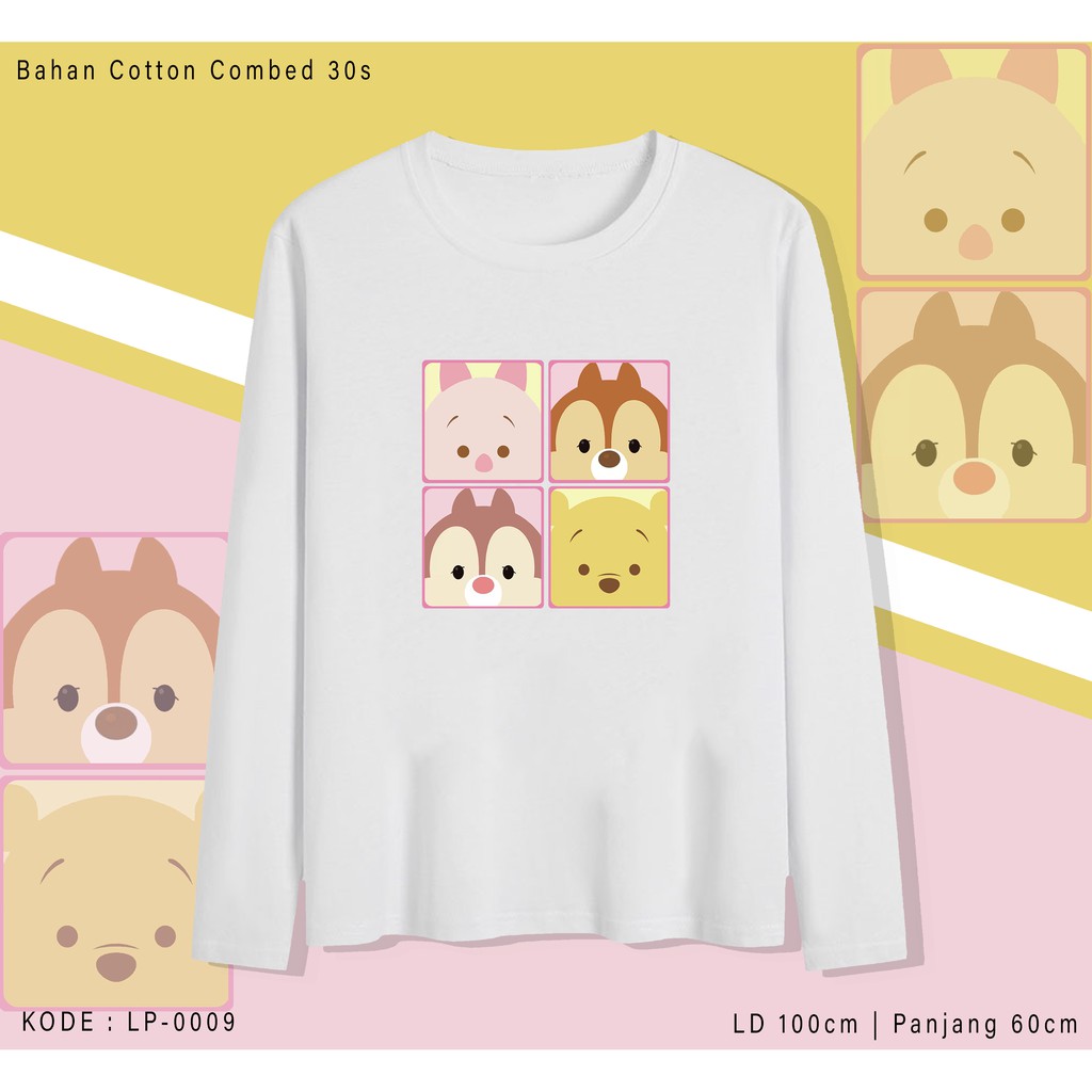 TSUM POOH  / TERMURAH BAJU KAOS KATUN WANITA/ PRIA UNISEX LENGAN PANJANG / TUMBLR TEE /  OVERSIZE