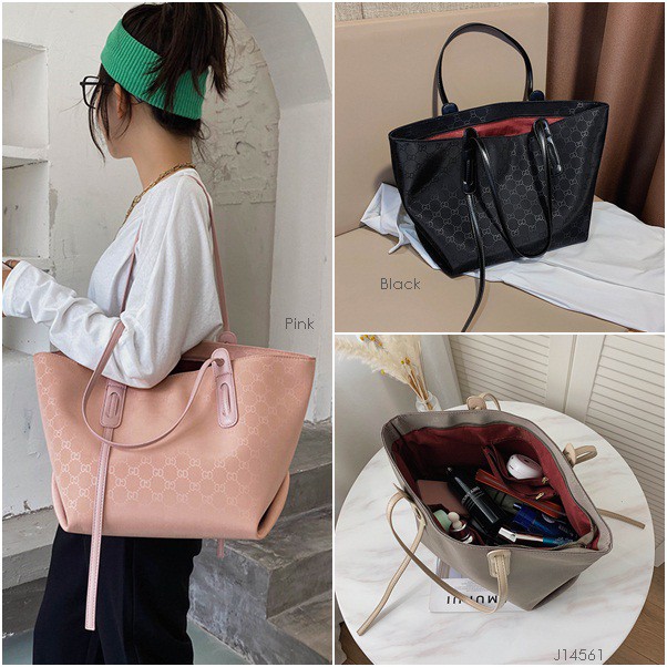 TOTE BAG WOMEN TAS TOTE IMPOR PARASUT TAS KECE MOTIF GD IMPORT KOREAN STYLE J14561