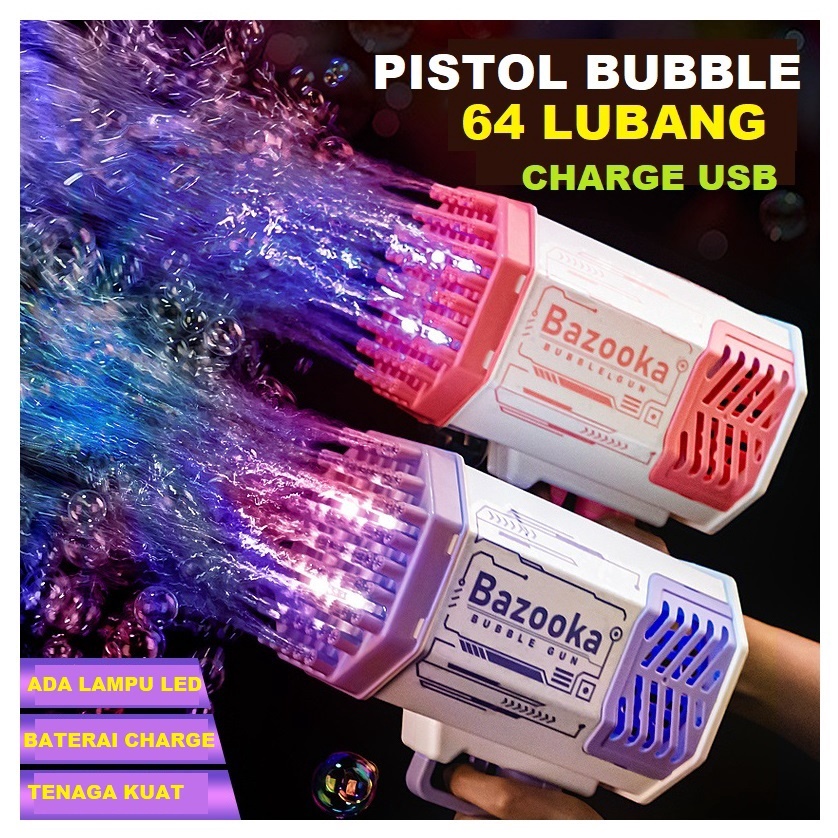 SPRAY BUBLE BALON 69 / 132 HOLE MAINAN ANAK EDUKASI 64 LUBANG MACHINE JUMBO BUBBLE GUN BALLON BUBLE 