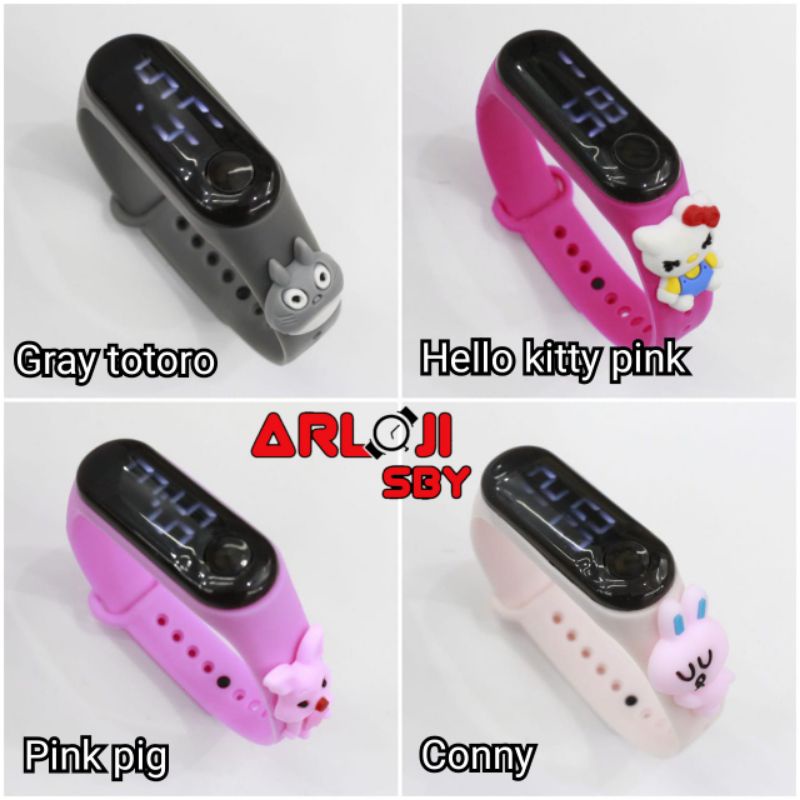 JAM TANGAN ANAK LED KARAKTER WARNA WARNI IMPORT MURAH