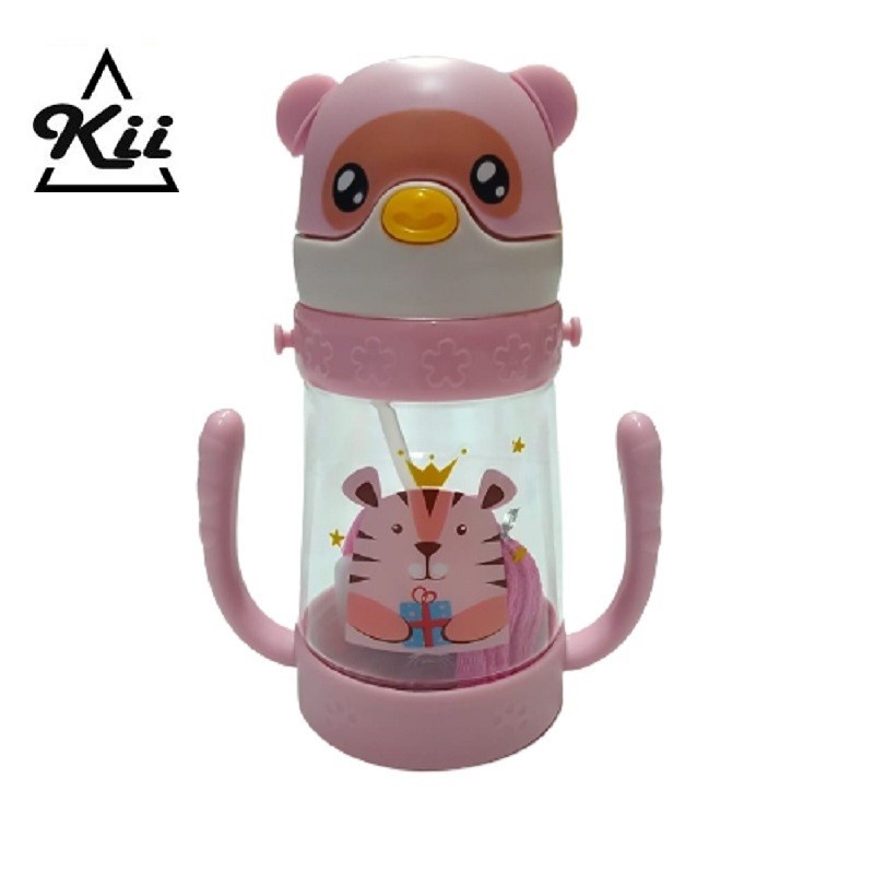 Botol Minum Sedot 450ml - Botol Minum Sedotan Anak Karakter Owl