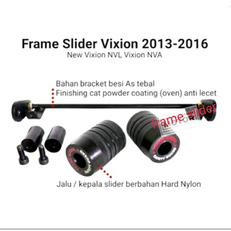 FRAME SLIDER VIXION NVL NVA 2013/17 /SEFTY GUARD /PENGAMAN TANGKI & BODY
