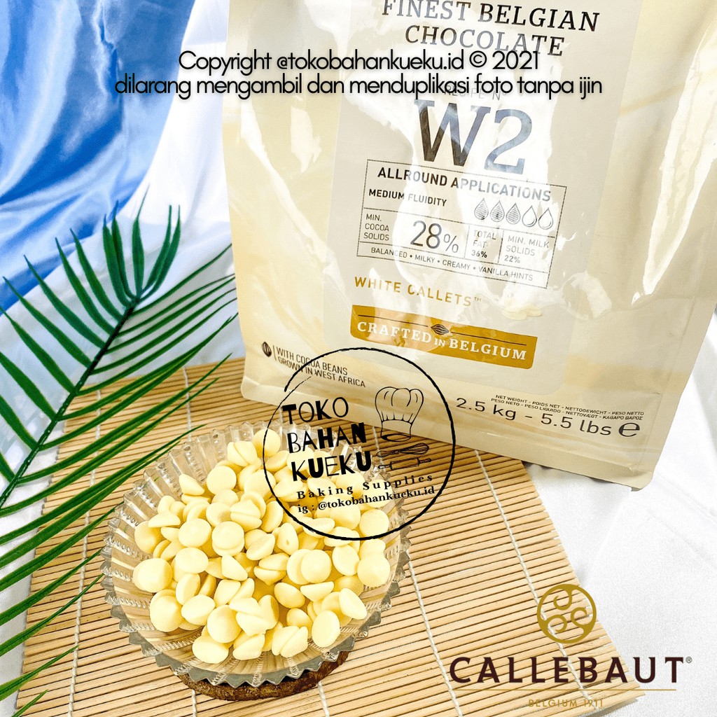 

BARRY CALLEBAUT White Chocolate Couverture Cokelat Putih W2 28% 1 kg