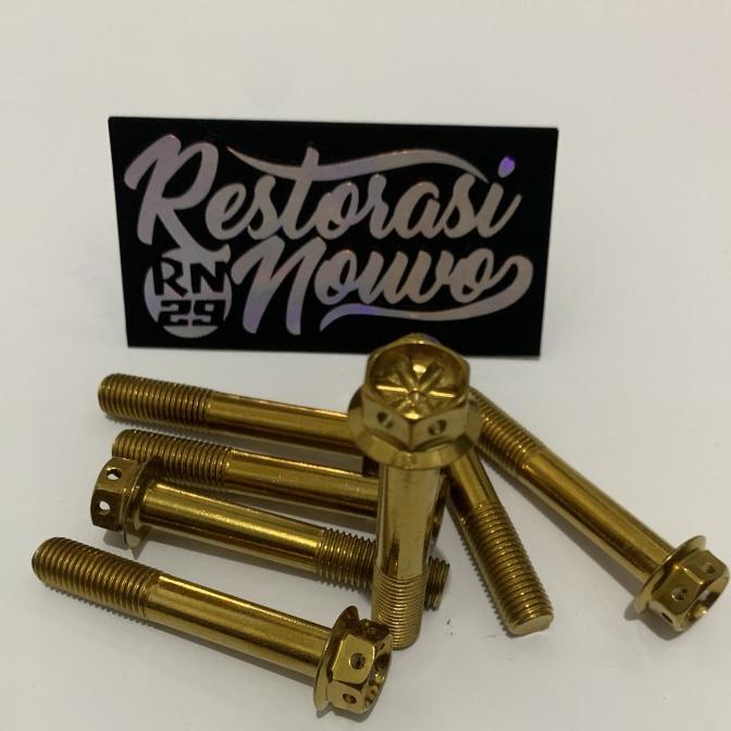 =====] Baut knalpot nouvo gold satuan baut 14 knalpot baut probolt gold nouvo