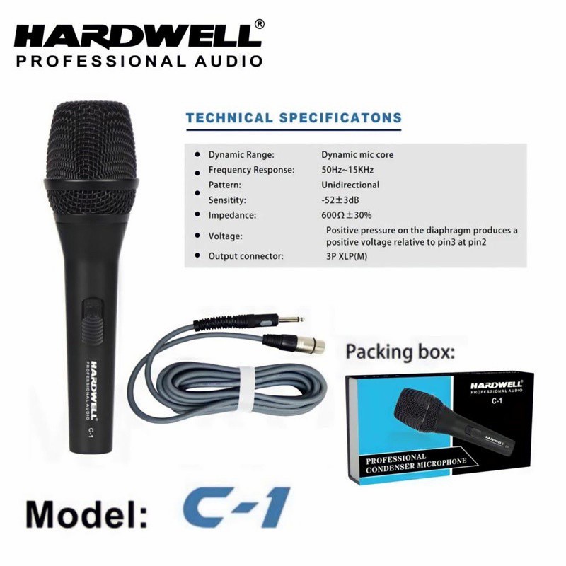 Mic Kabel Cable Hardwell C 1 C-1 C1 Original TERBAIK