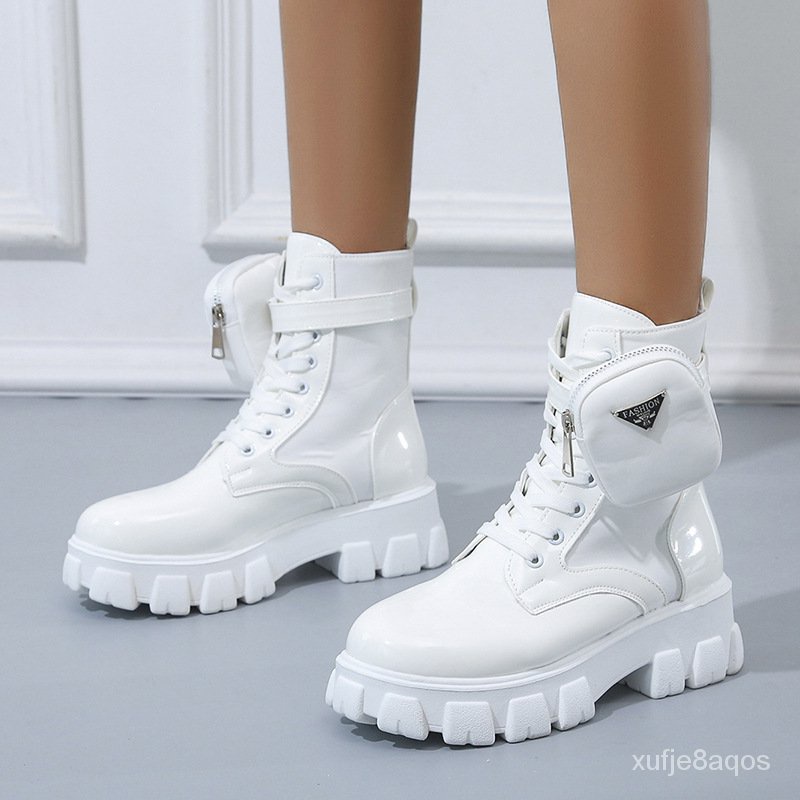 Fashion Women Punk Lace Up High Heel Ankle Boots Sneakers Platform Wedge Shoes 