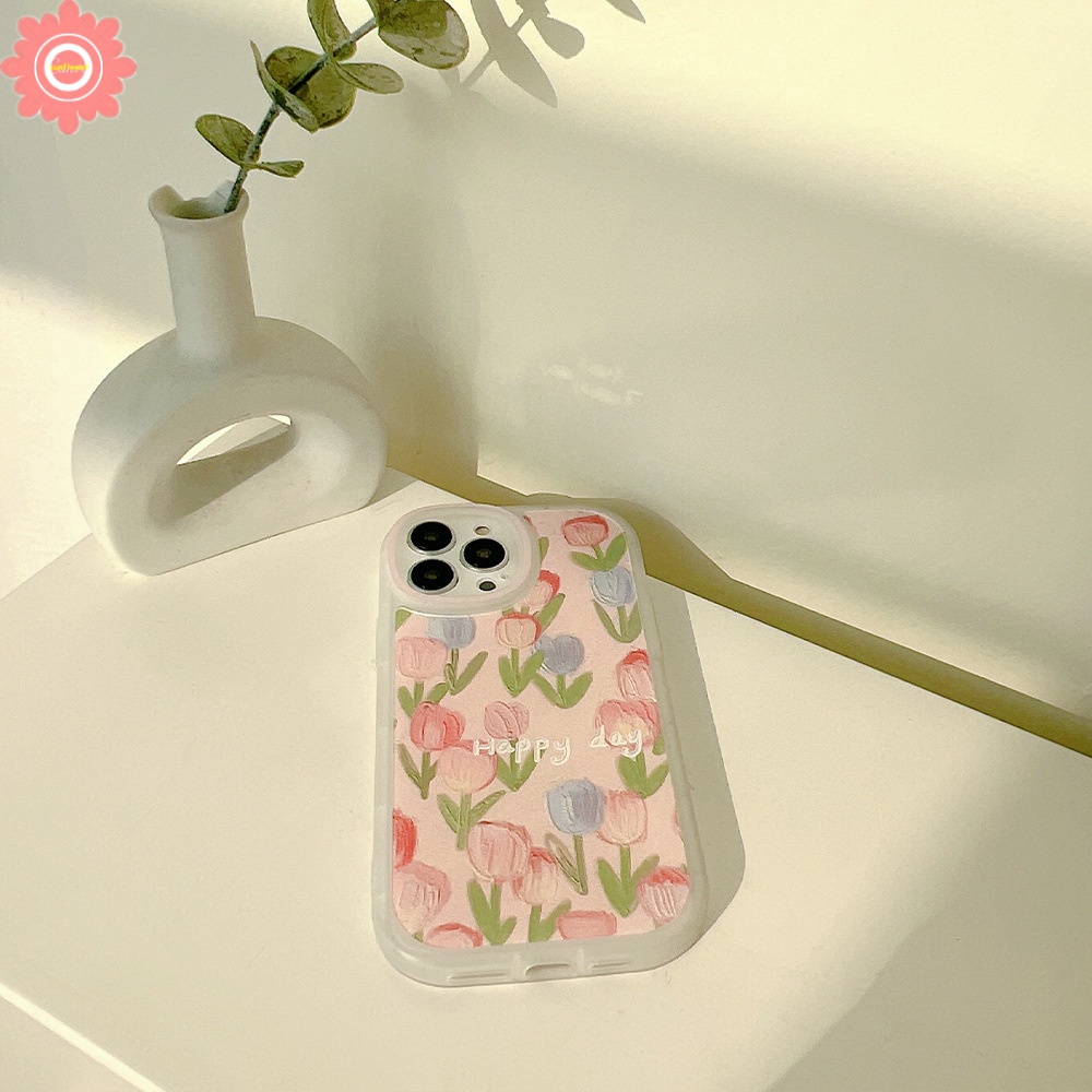 Case Bunga Tulip Relief 3D Samsung A14 A04 A04S A04E A23 A33 A53 A73 A03s A13 A12 M23 A03 Core A22 A52 A72 A52s A51 A71 A50 A50s A30s A32 A31 A11 A20s Lukisan Cat Minyak Soft Cover