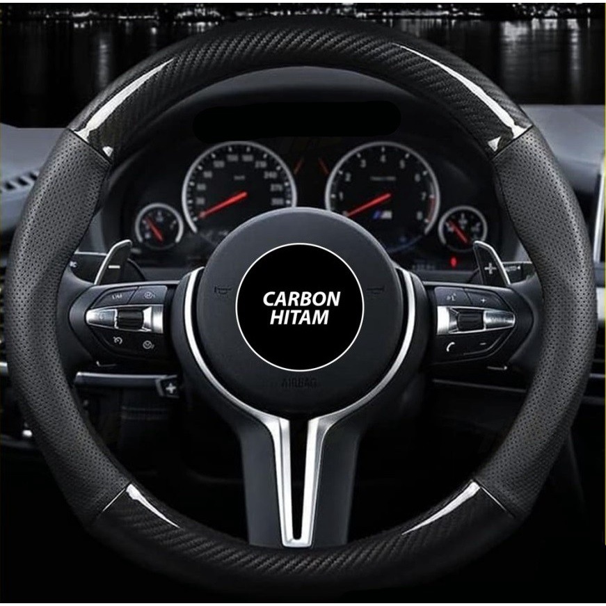 Mazda 3 Hatchback Setir Cover Mobil Premium Leather Carbon Stir