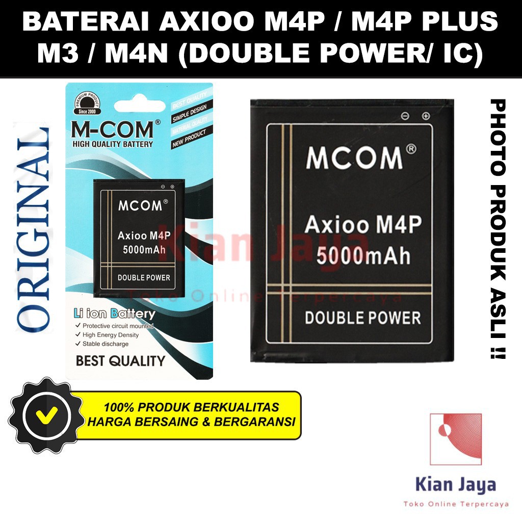 MCOM Baterai Hp Axioo M4P PLUS M3 M4N Original Double Power Batre Batrai Battery Ori Axio