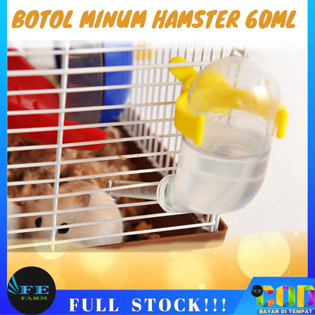 TEMPAT MINUM HAMSTER 60ML SUGAR GLIDER LANDAK MINI KELINCI UKURAN KECIL 60M L FEFARM