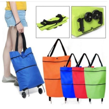 Tas Troli Belanja Lipat Roda Serbaguna / TRrolly Shopping Bag