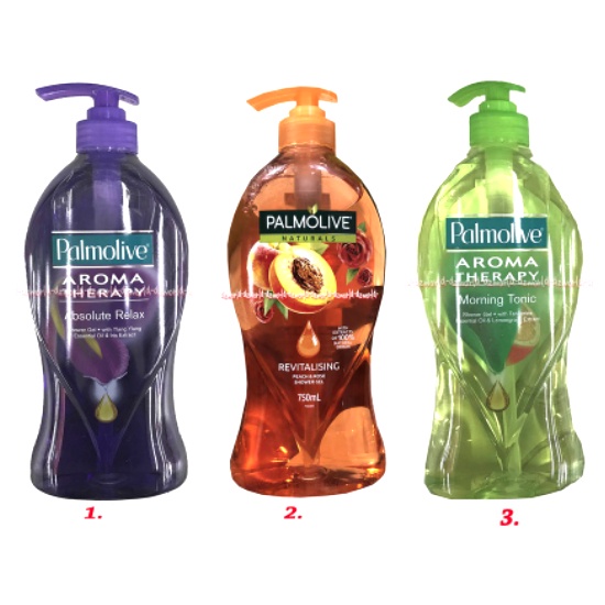 Palmolive Natural 750ml Revitalising Peach Rose Absolute Relax Morning Tonic Shower Gel Sabun Mandi Palmolife Kemasan Botol Pump