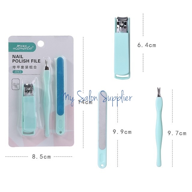 Manicure Pedicure Set isi 3 Gunting Kuku + Kikir Kuku + Kutikula Nail Polish File F0106