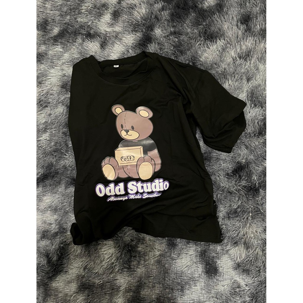 Kaos Oversize / Oversize Tee Wanita Motif Odd Bear - 100% Import