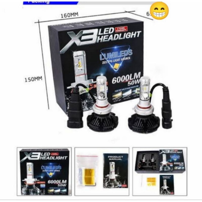 lampu LED depan mobil All new Avanza Xenia velos LED X3 H11 H4 universal