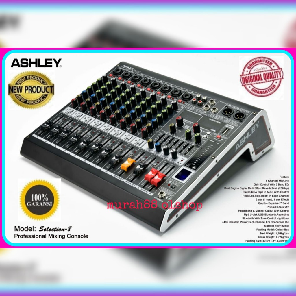 MIXER AUDIO ASHLEY SELECTION 8 -8CH ORIGINAL BERGARANSI