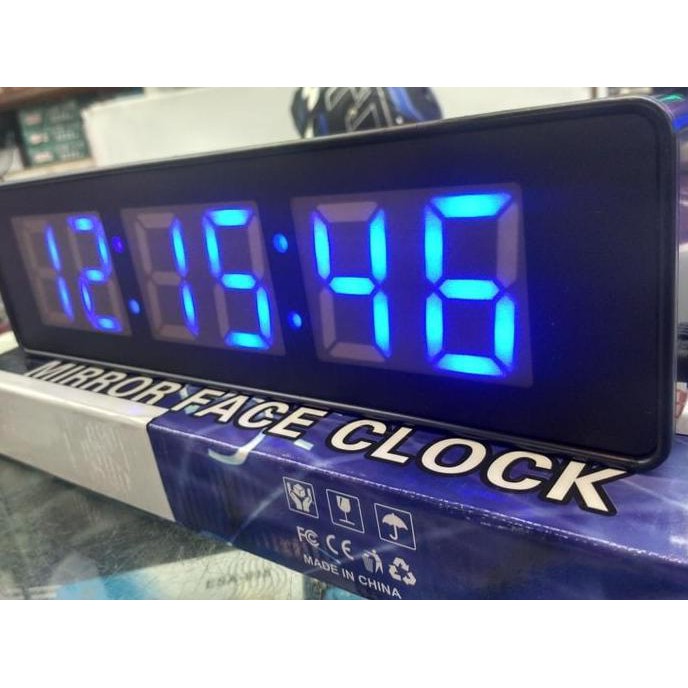 Hemat Jam Dinding Digital Led 828 Biru / Jam Digital Led Angka Besar Diskon