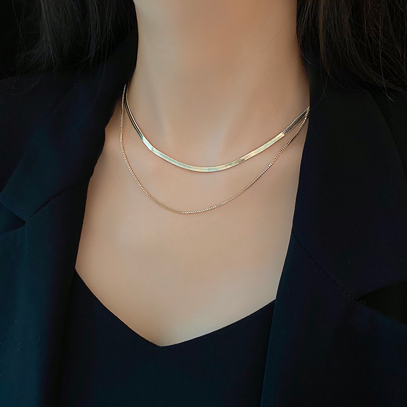 Kalung Rantai Klavikula Model Ganda Untuk Aksesoris