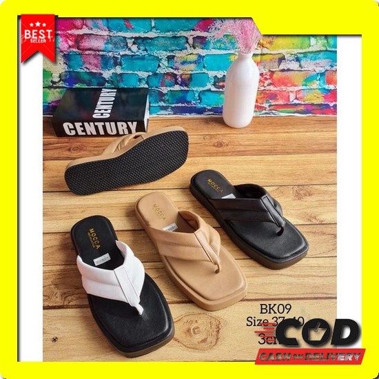 Wedges Wanita Casual Lebaran Cewek Santai 2021 Sendal H6Z1 Wejes Jelly Abbushoes Bk 09 Flip Pop Sep