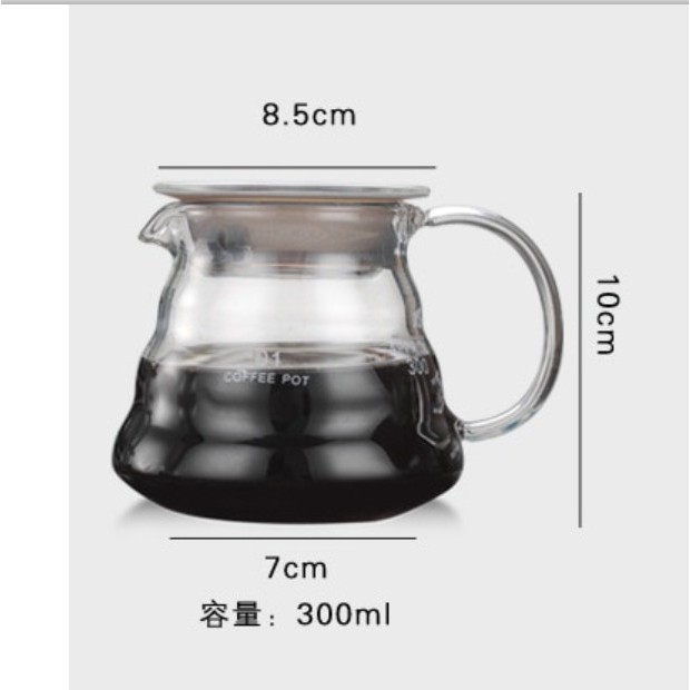 Teko Kopi Kaca 360 ml Cloud Coffee Server Pour Over V60 Drip Glass Pot