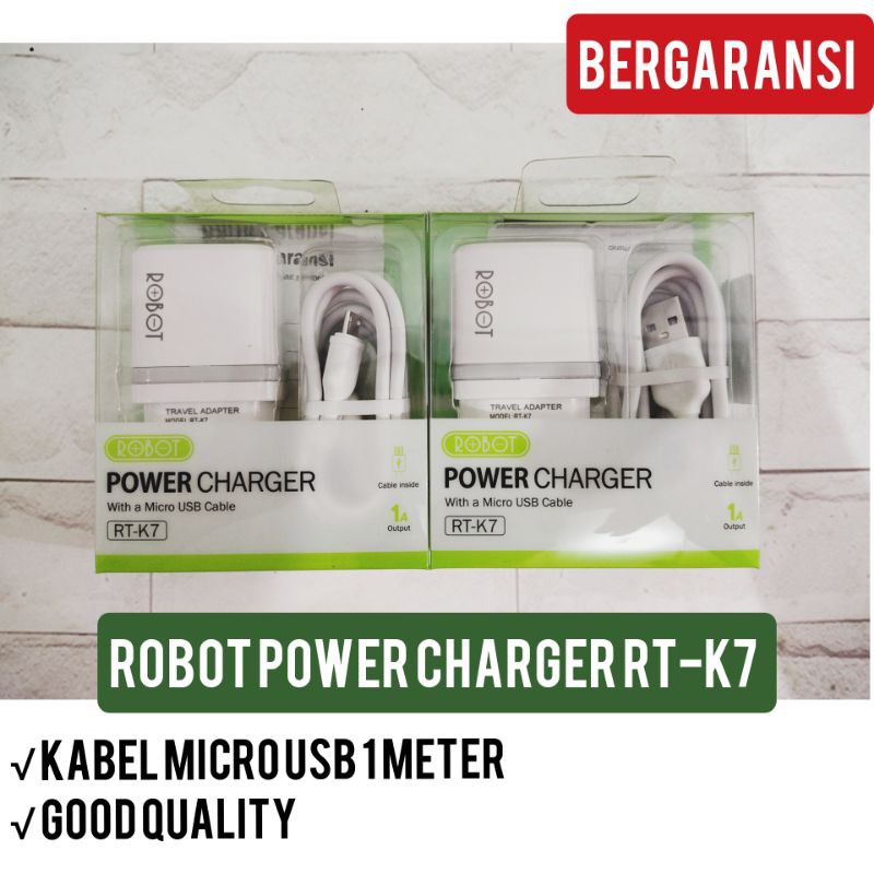 Robot Power Charger Rt-K7 pengecas travel adaptor cas hp Bergaransi Original by Vivan