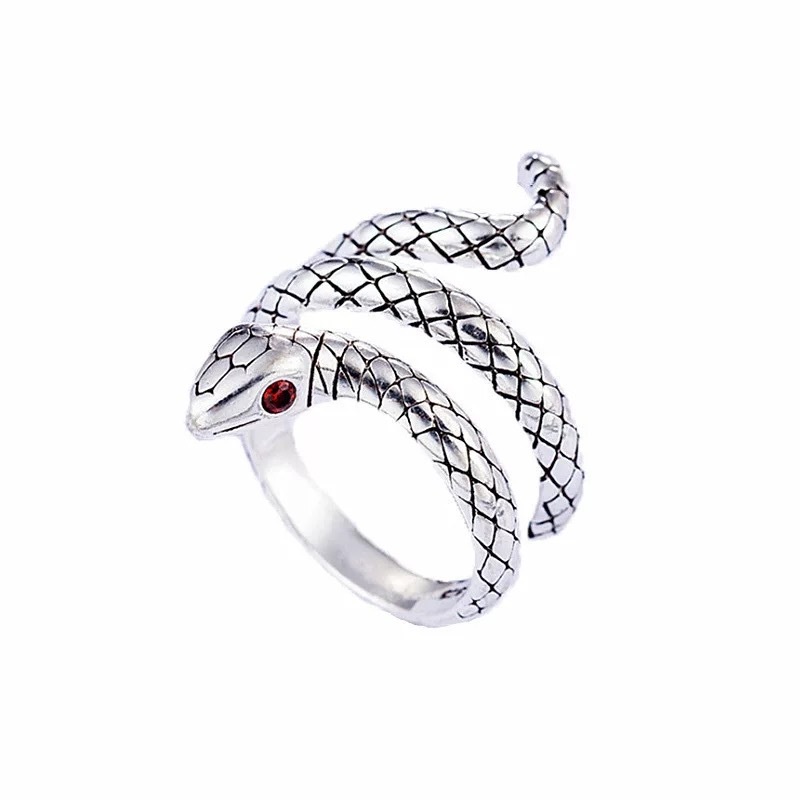 Cincin Model Ular Gaya Retro Hipster Hip Hop Punk Untuk Aksesoris Menari