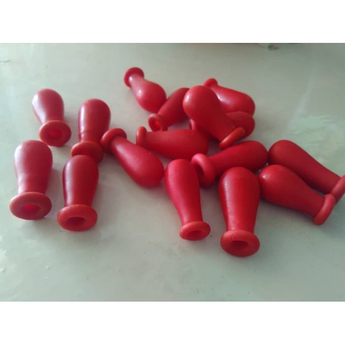 Karet Pipet Kaca Dot Silicon Merah