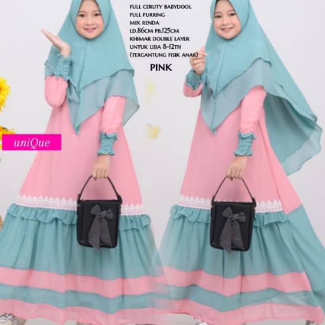 Sale sampai lebaran lovera syari pink by Unique